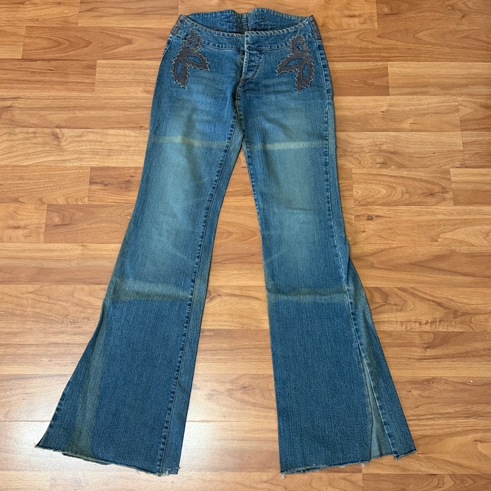 ❤️ Parasuco Denim Women's Blue Flare Jeans - Distressed Wash Size 26